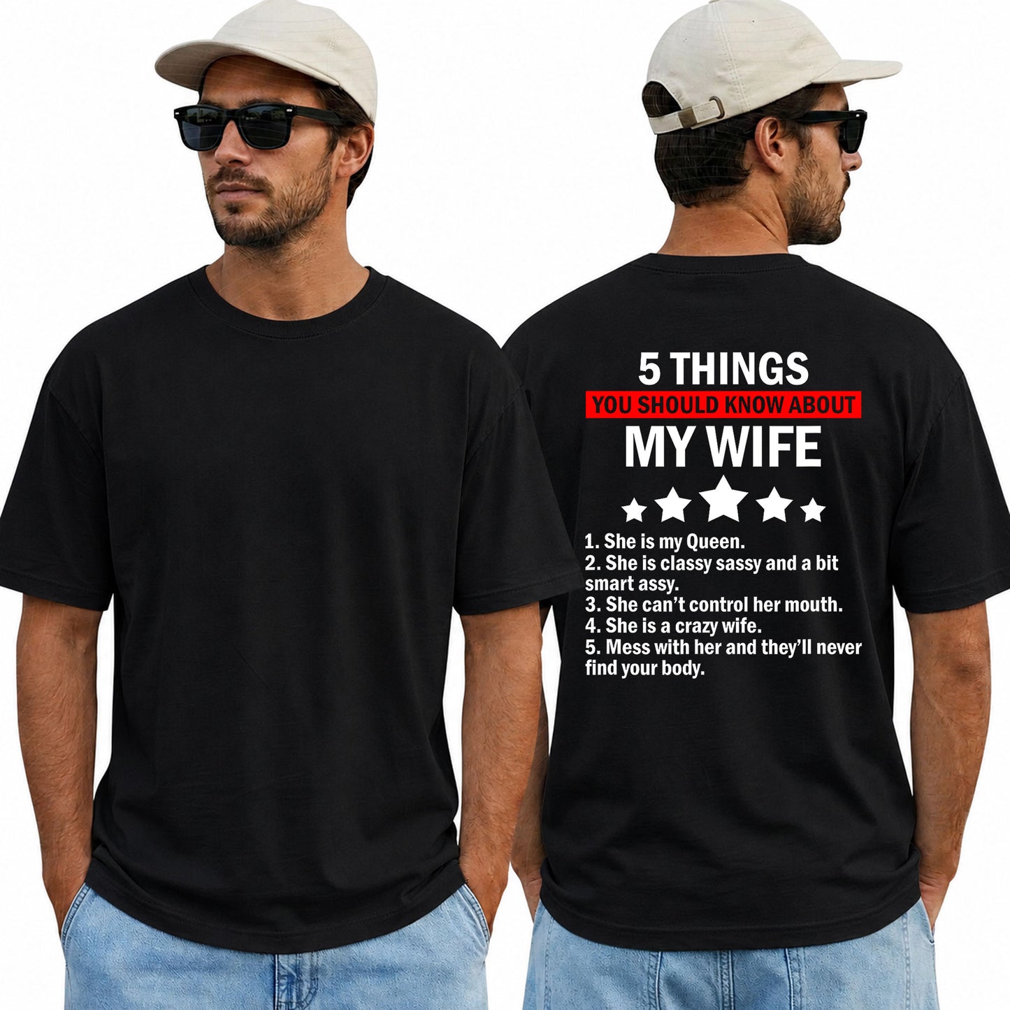 Funny Husband Shirt, My Wife Shirt, 5 Things You Should Know About My Wife Tee, Husband Gift, Funny Marriage T-Shirt, Gift for Him