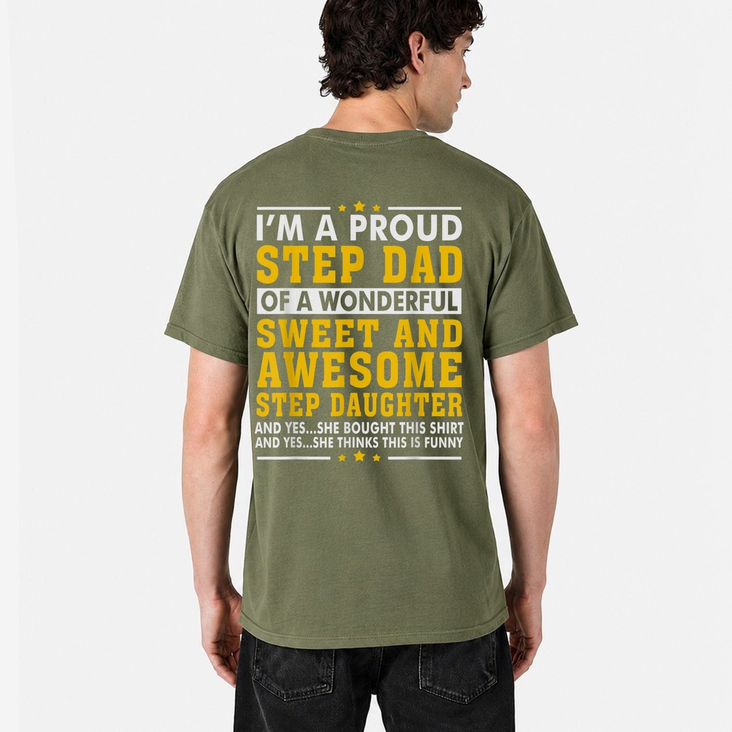 Funny Step Dad Father's Day Shirt Best Stepdad Ever Graphic Tee Gift For Bonus Dad
