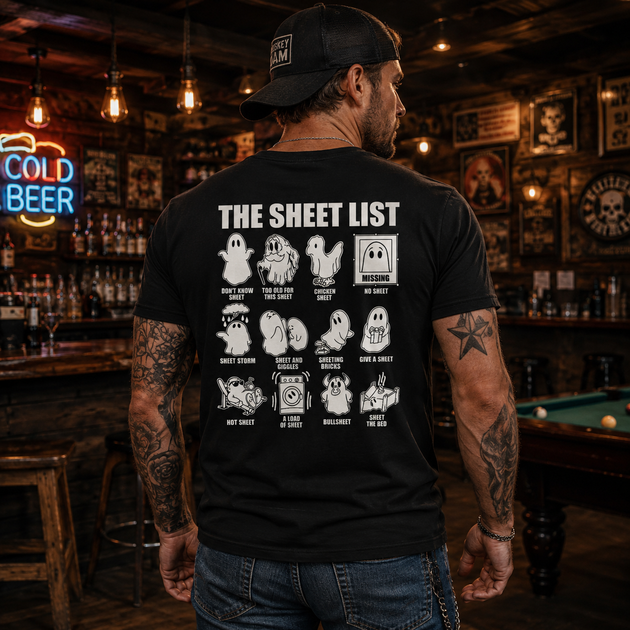 Boo Sheet Halloween The Sheet List Shirt Funny Ghost Halloween Graphic Tee Gift For Adults