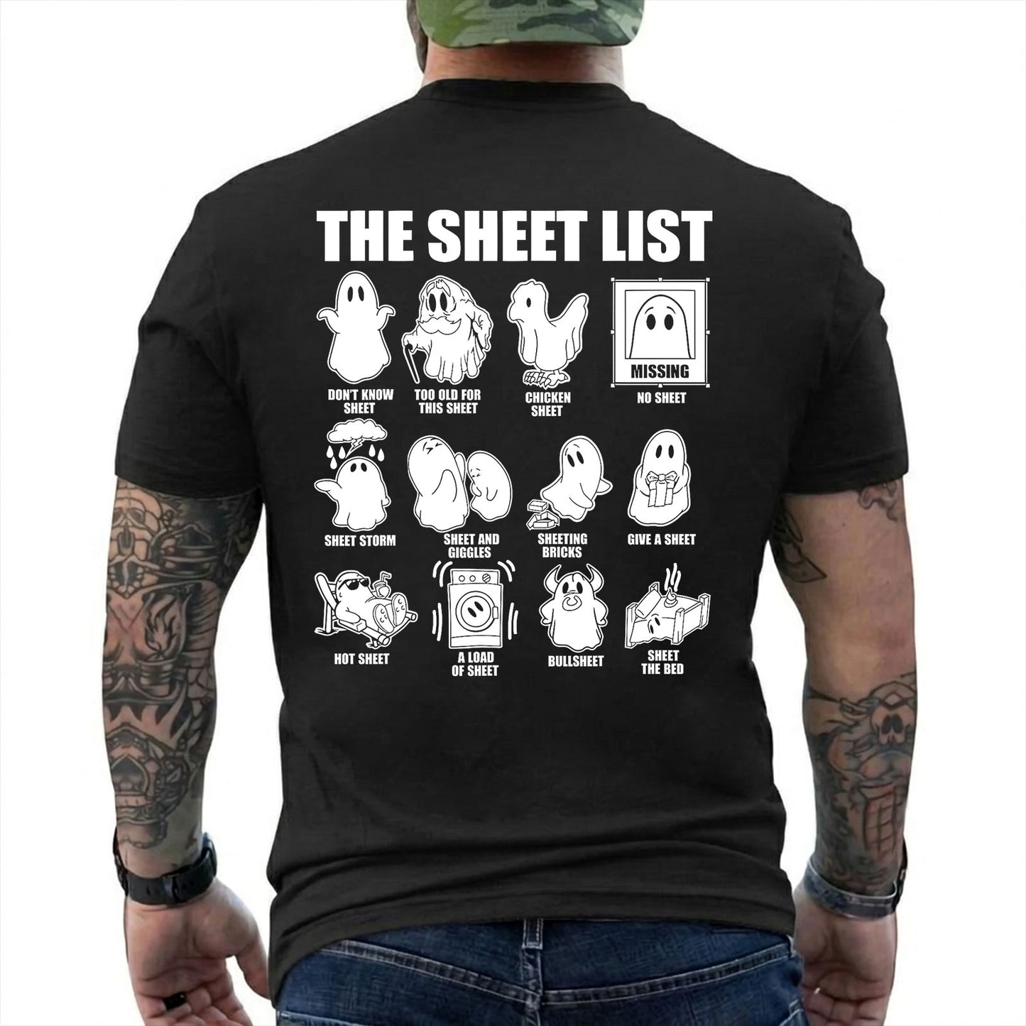 Boo Sheet Halloween The Sheet List Shirt Funny Ghost Halloween Graphic Tee Gift For Adults
