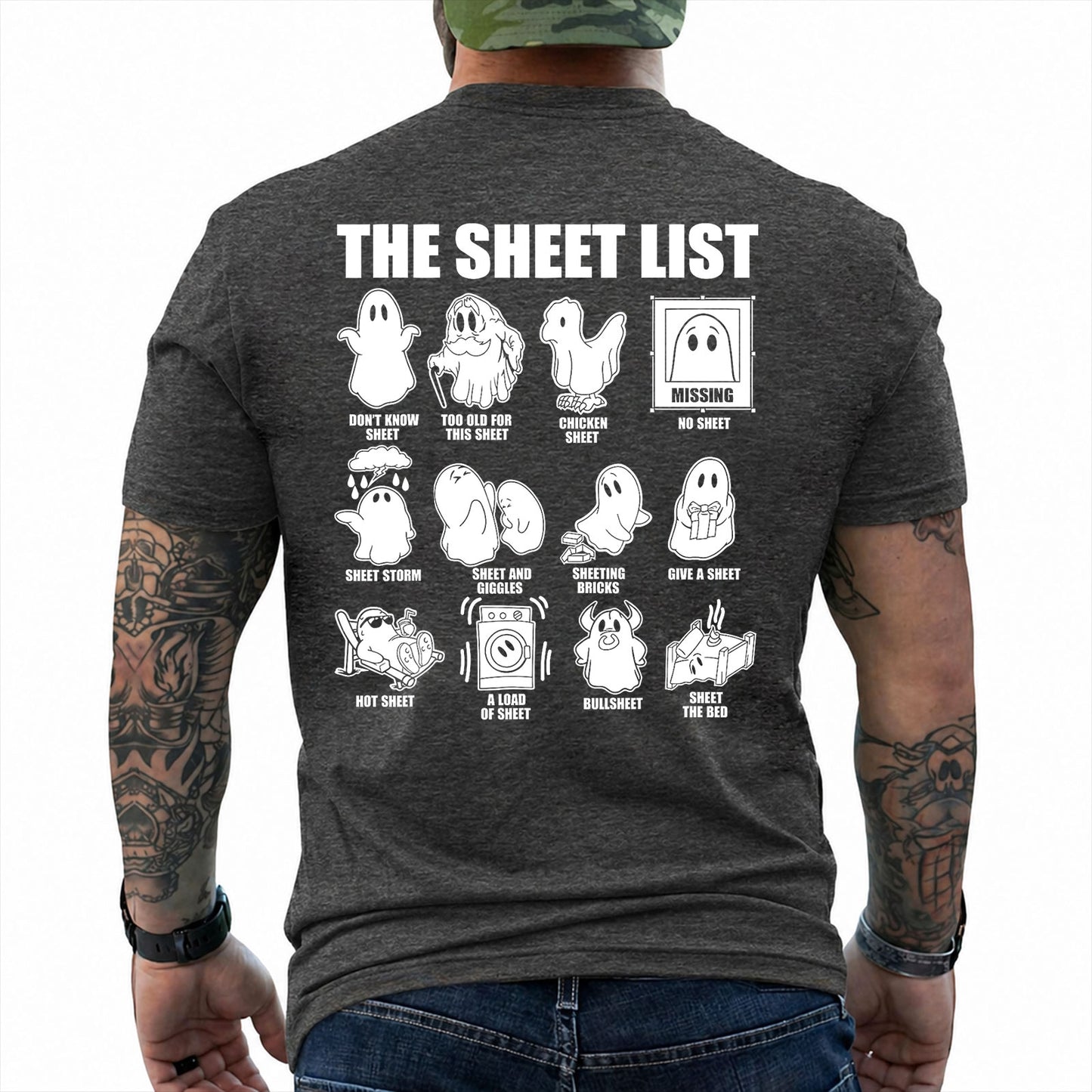 Boo Sheet Halloween The Sheet List Shirt Funny Ghost Halloween Graphic Tee Gift For Adults