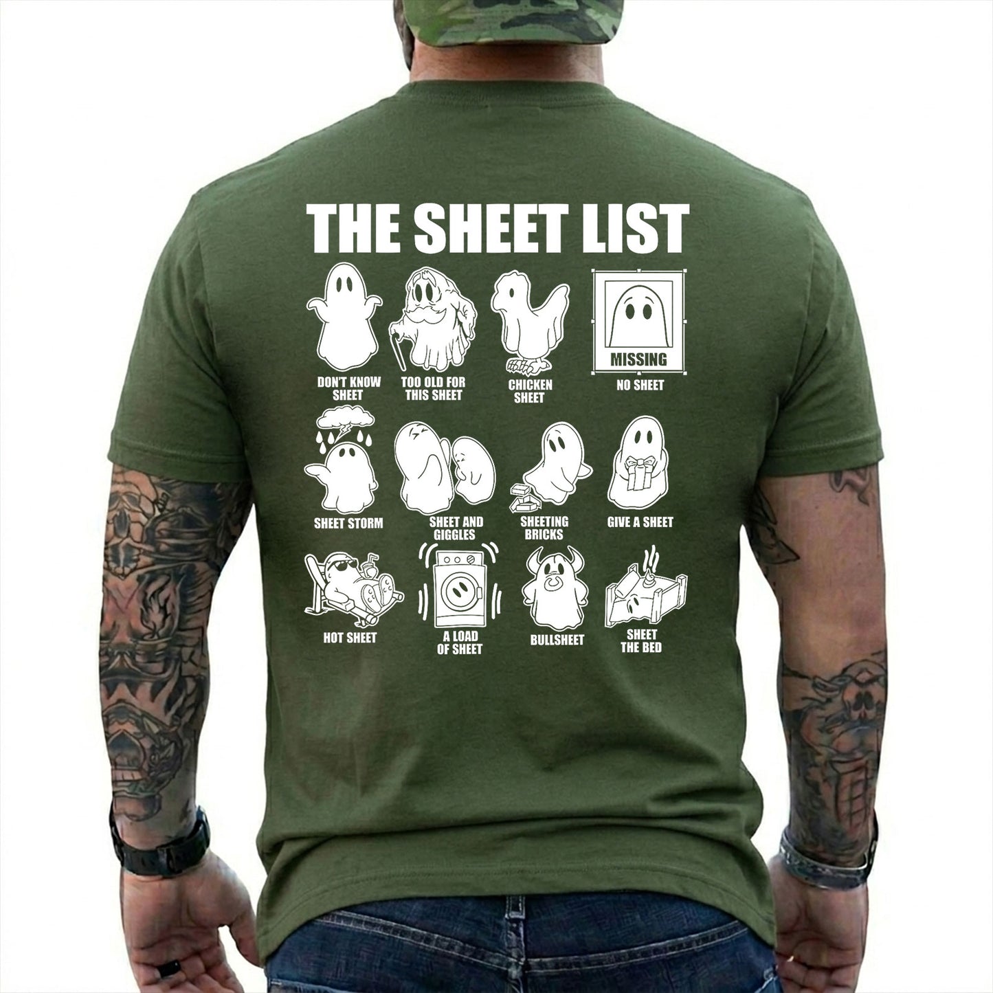 Boo Sheet Halloween The Sheet List Shirt Funny Ghost Halloween Graphic Tee Gift For Adults