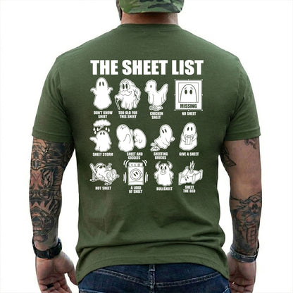 Boo Sheet Halloween The Sheet List Shirt Funny Ghost Halloween Graphic Tee Gift For Adults