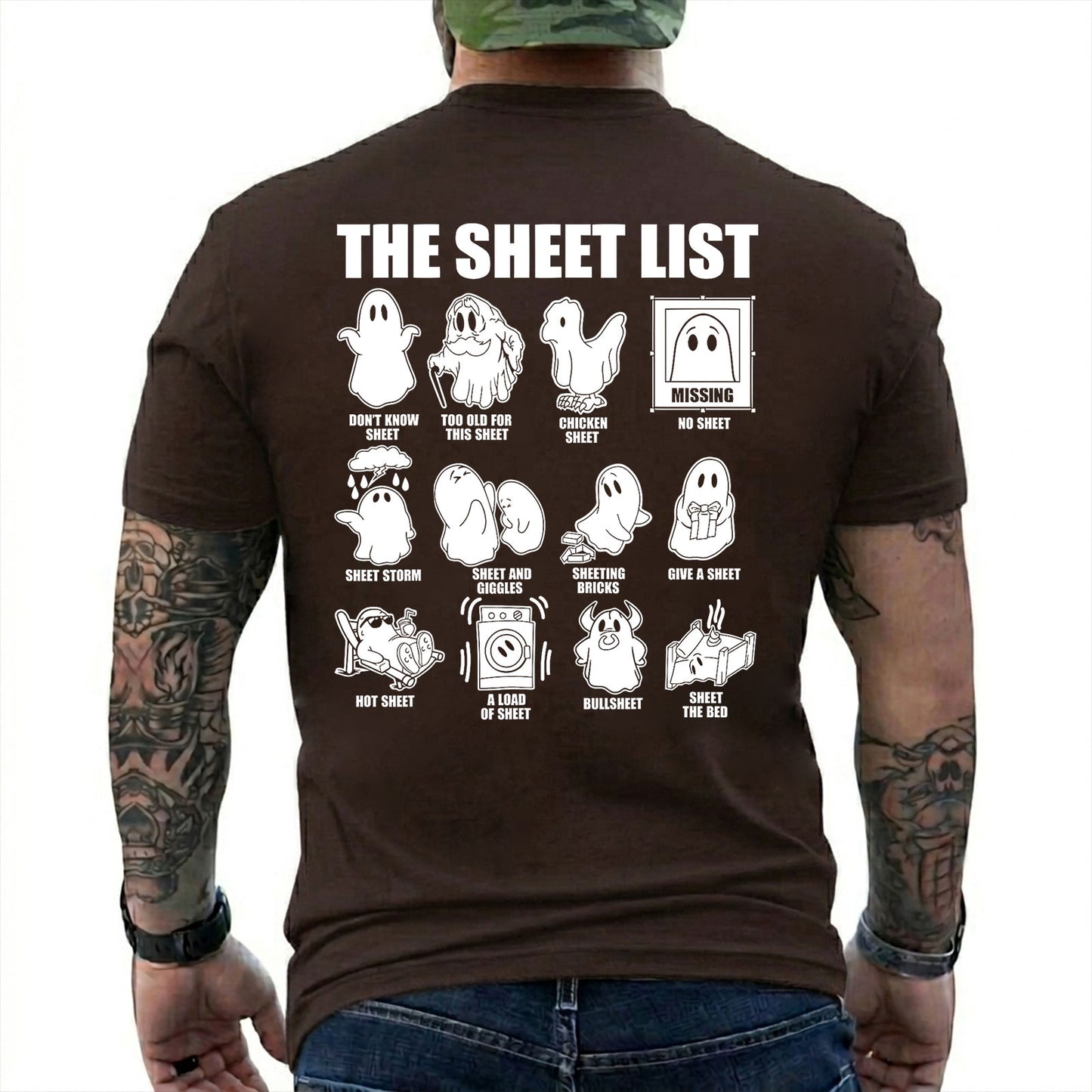 Boo Sheet Halloween The Sheet List Shirt Funny Ghost Halloween Graphic Tee Gift For Adults