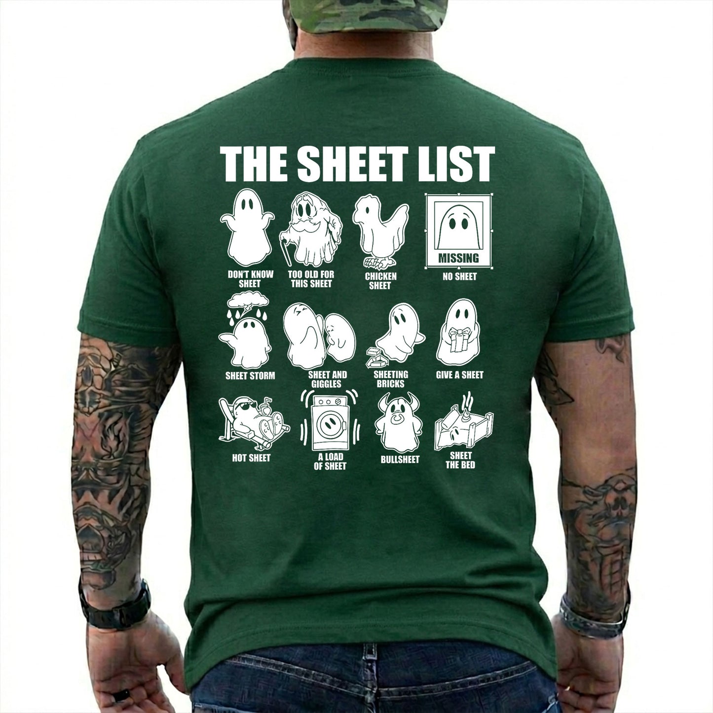 Boo Sheet Halloween The Sheet List Shirt Funny Ghost Halloween Graphic Tee Gift For Adults