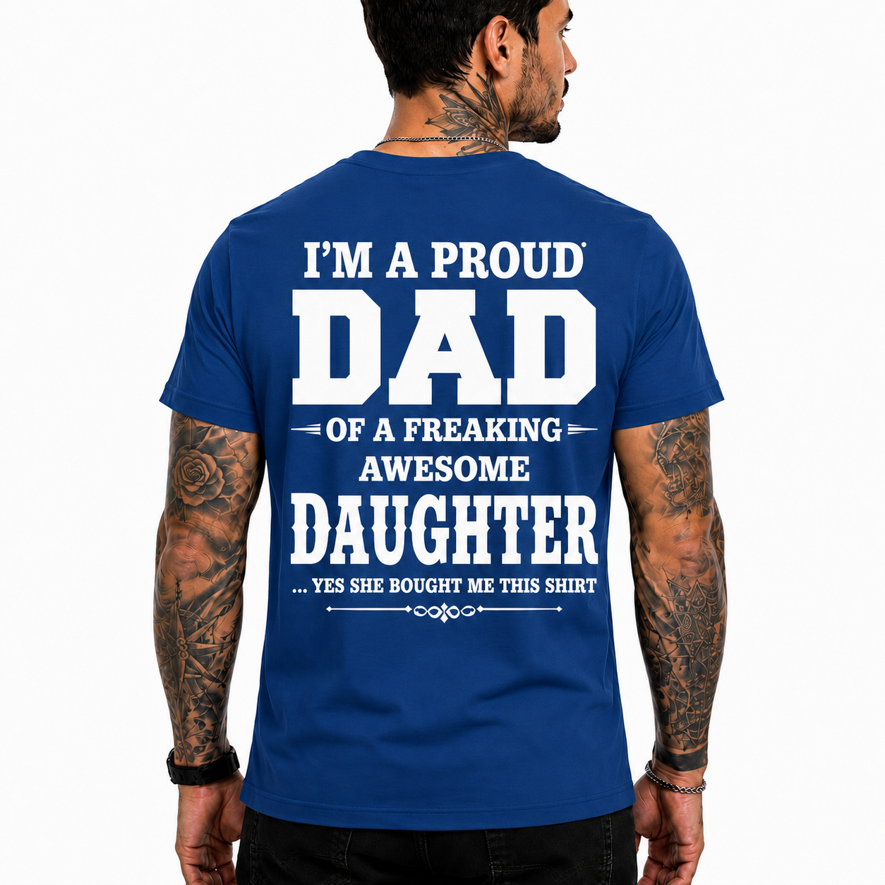 Proud Dad Of An Awesome Daughter Shirt Funny Dad Graphic Tee Father's Day Gift For Men