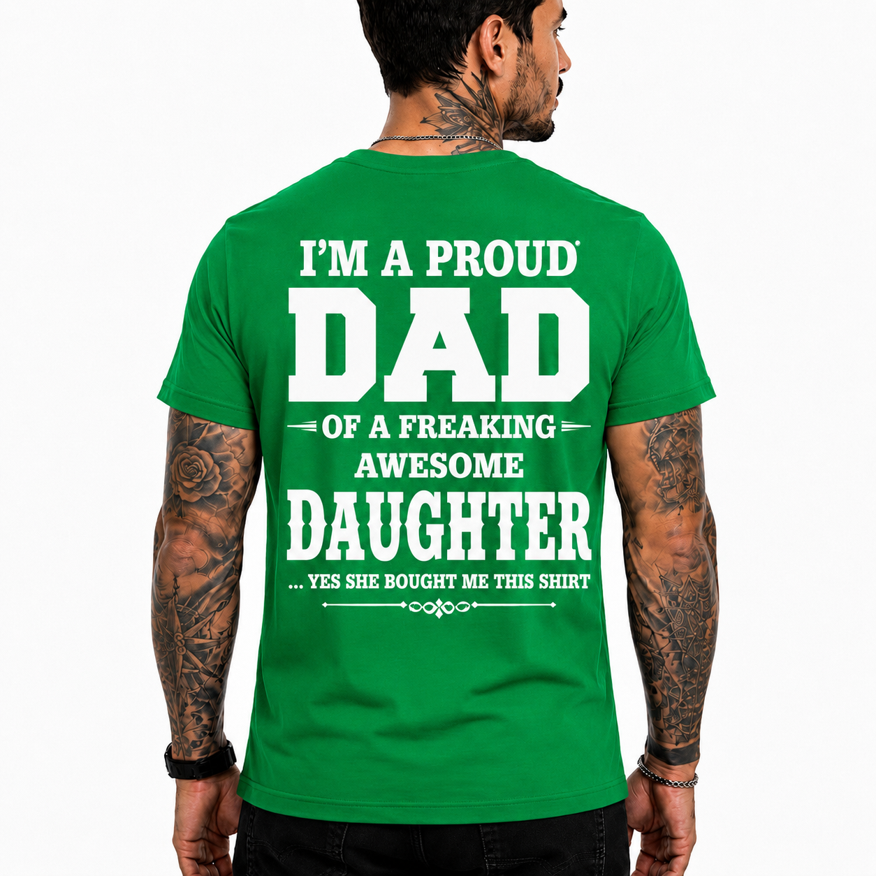Proud Dad Of An Awesome Daughter Shirt Funny Dad Graphic Tee Father's Day Gift For Men