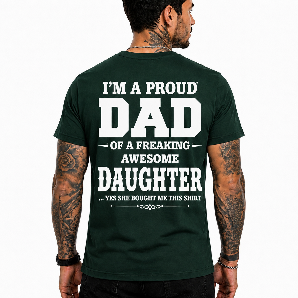 Proud Dad Of An Awesome Daughter Shirt Funny Dad Graphic Tee Father's Day Gift For Men