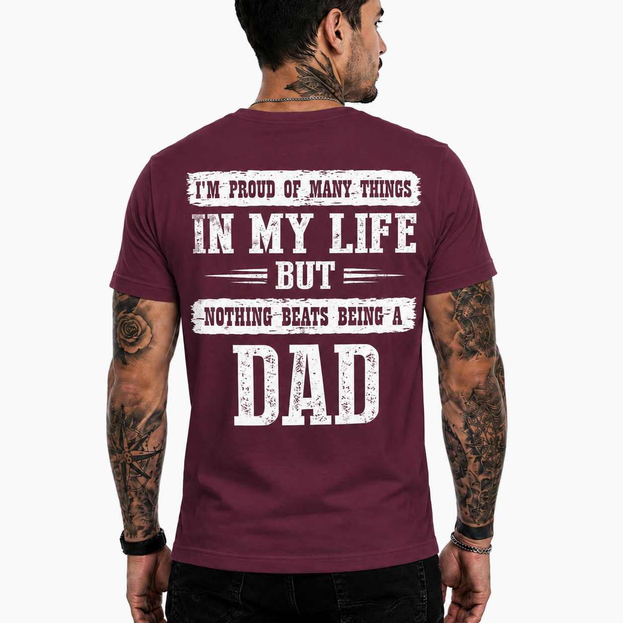 Nothing Beats Being A Dad Shirt Proud Father Graphic Tee Father's Day Gift For Men