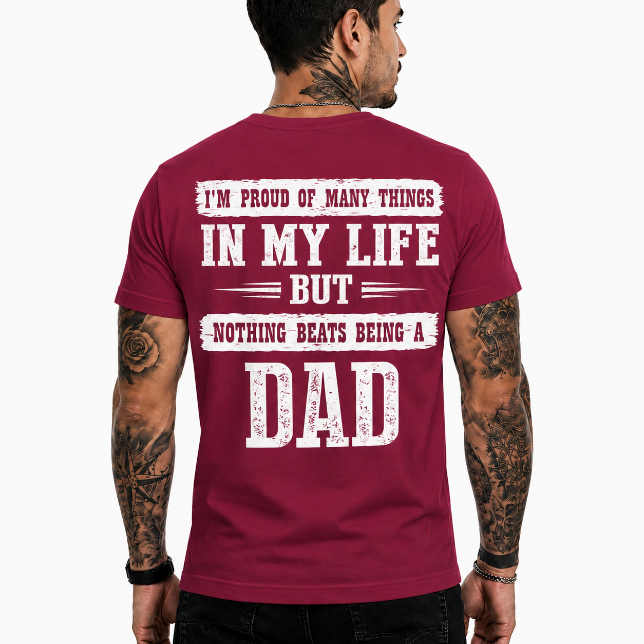 Nothing Beats Being A Dad Shirt Proud Father Graphic Tee Father's Day Gift For Men