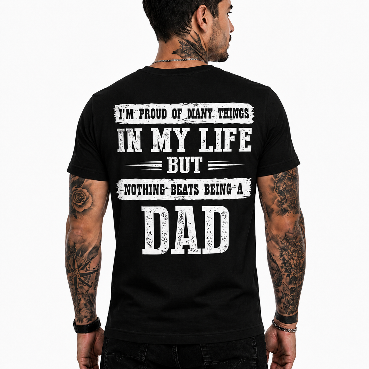 Nothing Beats Being A Dad Shirt Proud Father Graphic Tee Father's Day Gift For Men