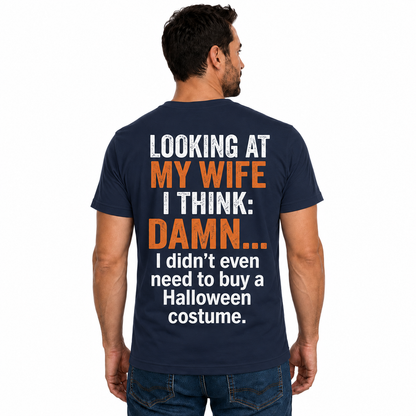Funny Husband Halloween Costume Shirt Marriage Joke Graphic Tee Gift For Men