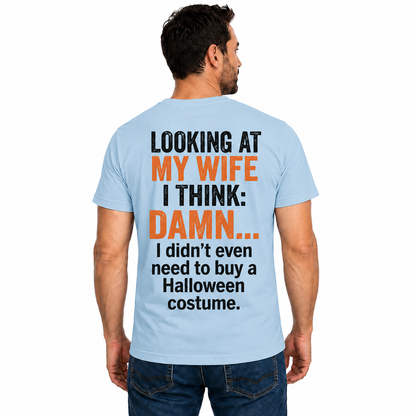 Funny Husband Halloween Costume Shirt Marriage Joke Graphic Tee Gift For Men
