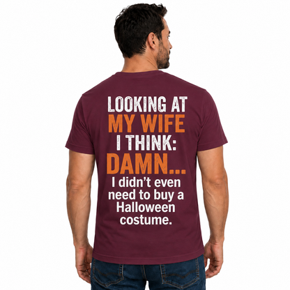 Funny Husband Halloween Costume Shirt Marriage Joke Graphic Tee Gift For Men
