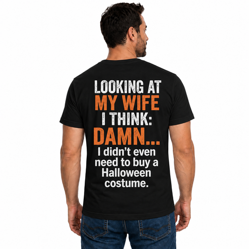 Funny Husband Halloween Costume Shirt Marriage Joke Graphic Tee Gift For Men