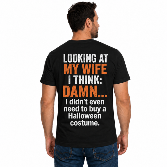 Funny Husband Halloween Costume Shirt Marriage Joke Graphic Tee Gift For Men