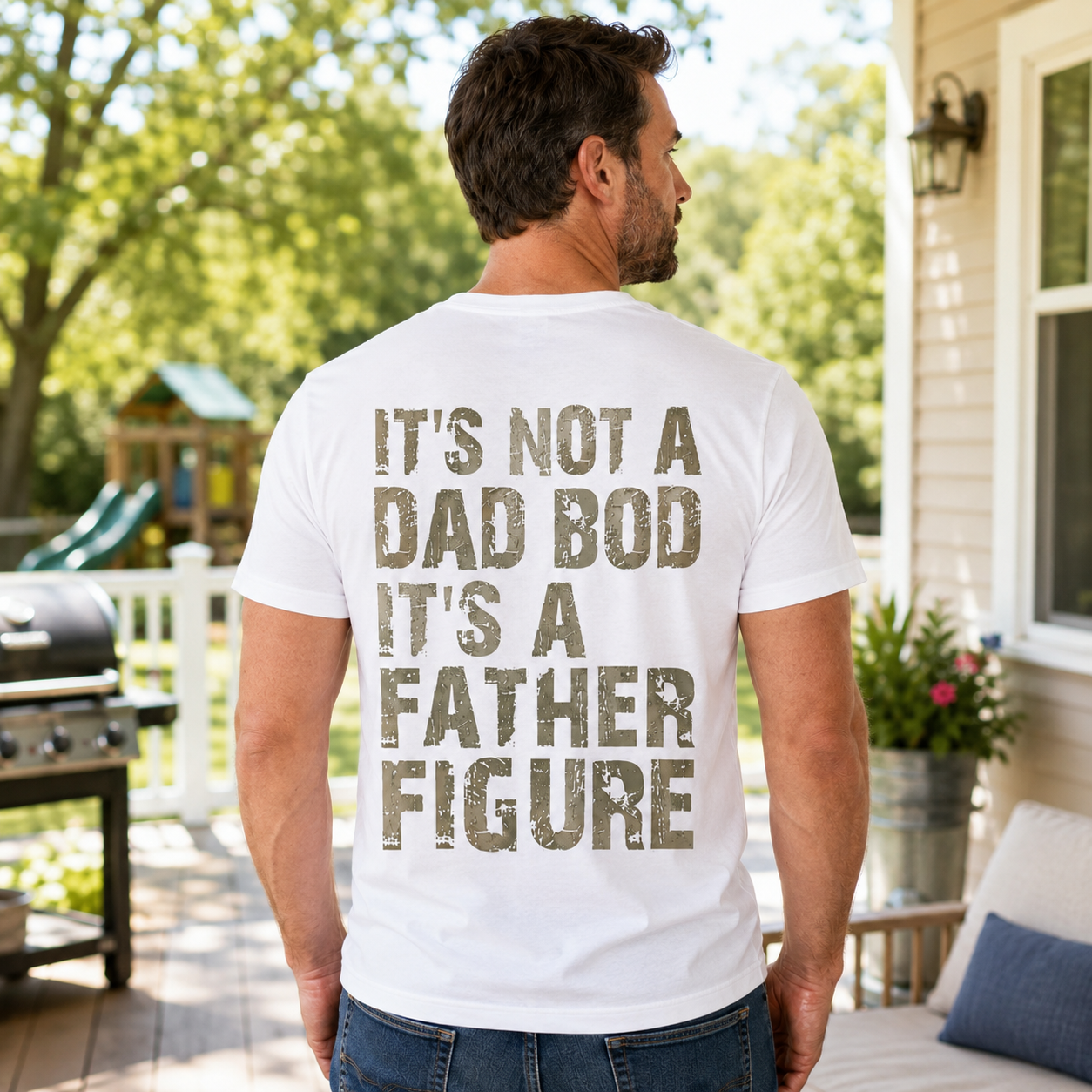 Its Not A Dad Bod Its A Father Figure Shirt Funny Dad Graphic Tee Fathers Day Gift For Men