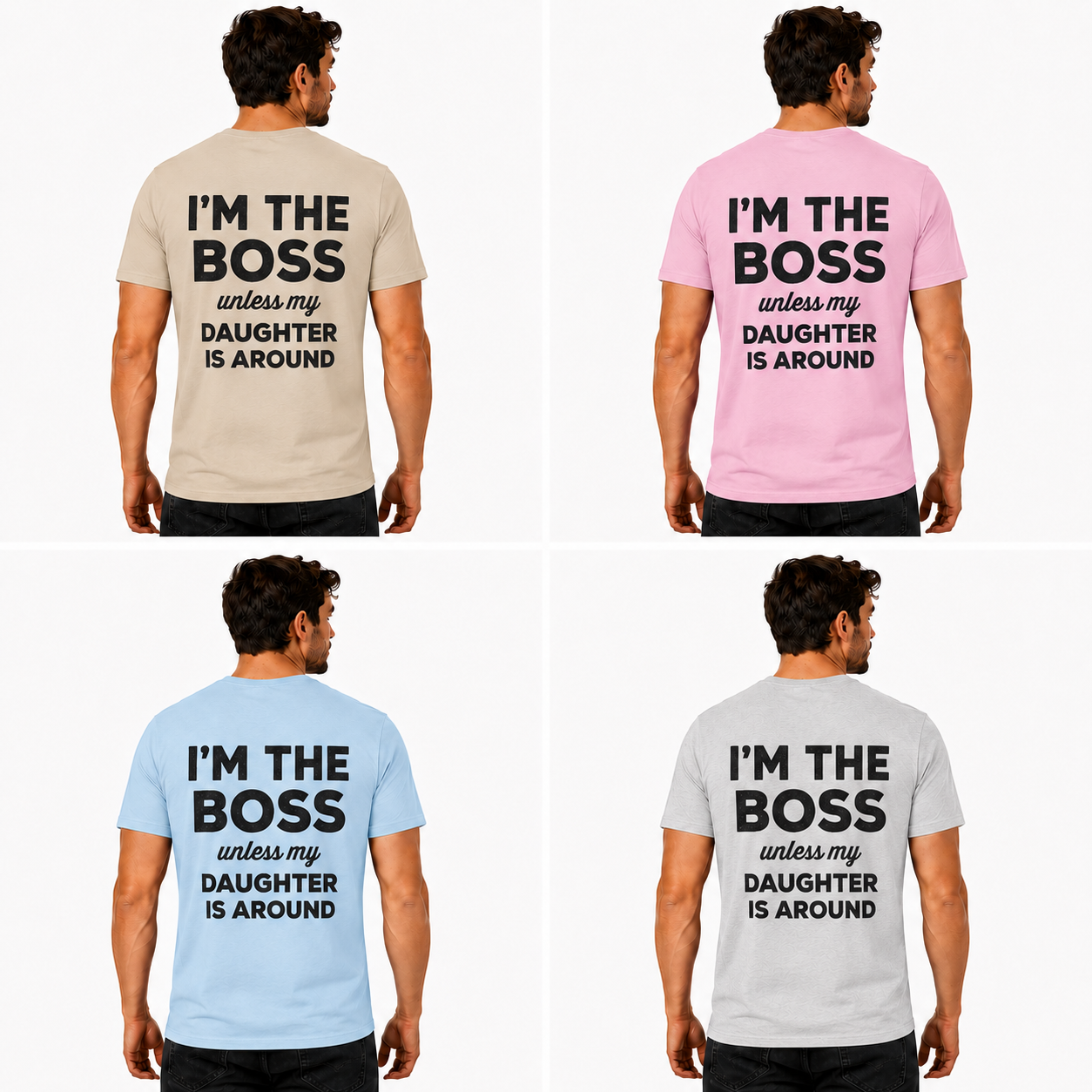 Im The Boss Unless My Daughter Is Around Shirt Funny Dad Graphic Tee Fathers Day Gift For Men