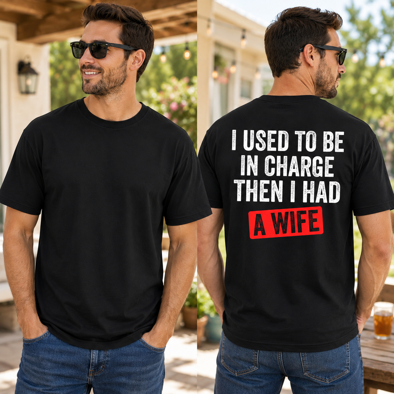 I Used To Be In Charge Then I Had A Wife Shirt Funny Husband Graphic Tee Marriage Gift For Men