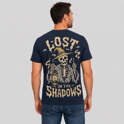 Lost In The Shadows Shirt Spooky Skeleton Halloween Graphic Tee Gothic Witch Gift
