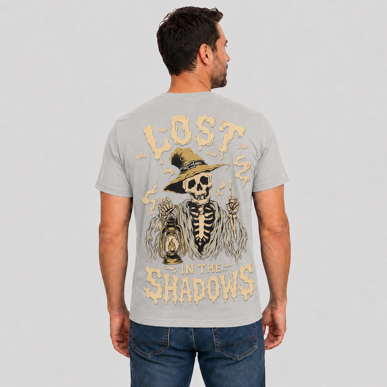 Lost In The Shadows Shirt Spooky Skeleton Halloween Graphic Tee Gothic Witch Gift