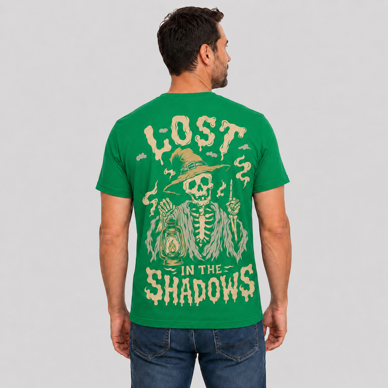 Lost In The Shadows Shirt Spooky Skeleton Halloween Graphic Tee Gothic Witch Gift