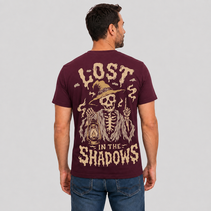 Lost In The Shadows Shirt Spooky Skeleton Halloween Graphic Tee Gothic Witch Gift