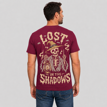 Lost In The Shadows Shirt Spooky Skeleton Halloween Graphic Tee Gothic Witch Gift