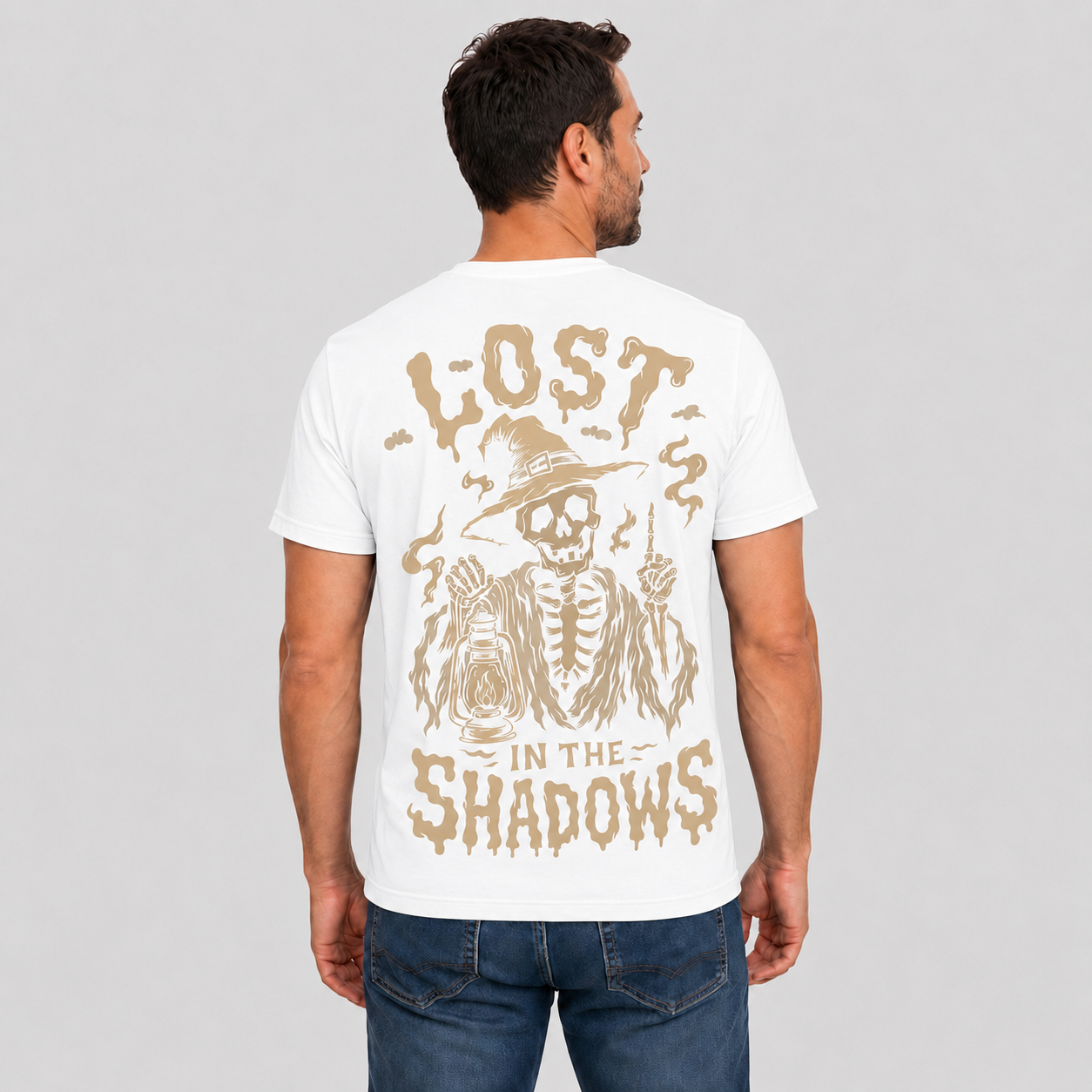 Lost In The Shadows Shirt Spooky Skeleton Halloween Graphic Tee Gothic Witch Gift