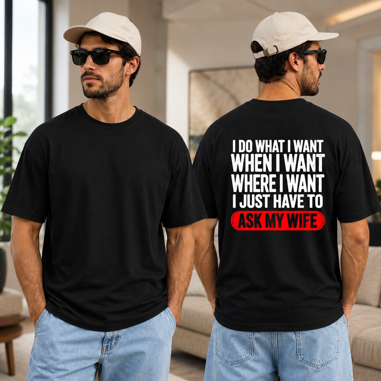 I Do What I Want I Just Have To Ask My Wife Shirt Funny Husband Graphic Tee Gift For Husband