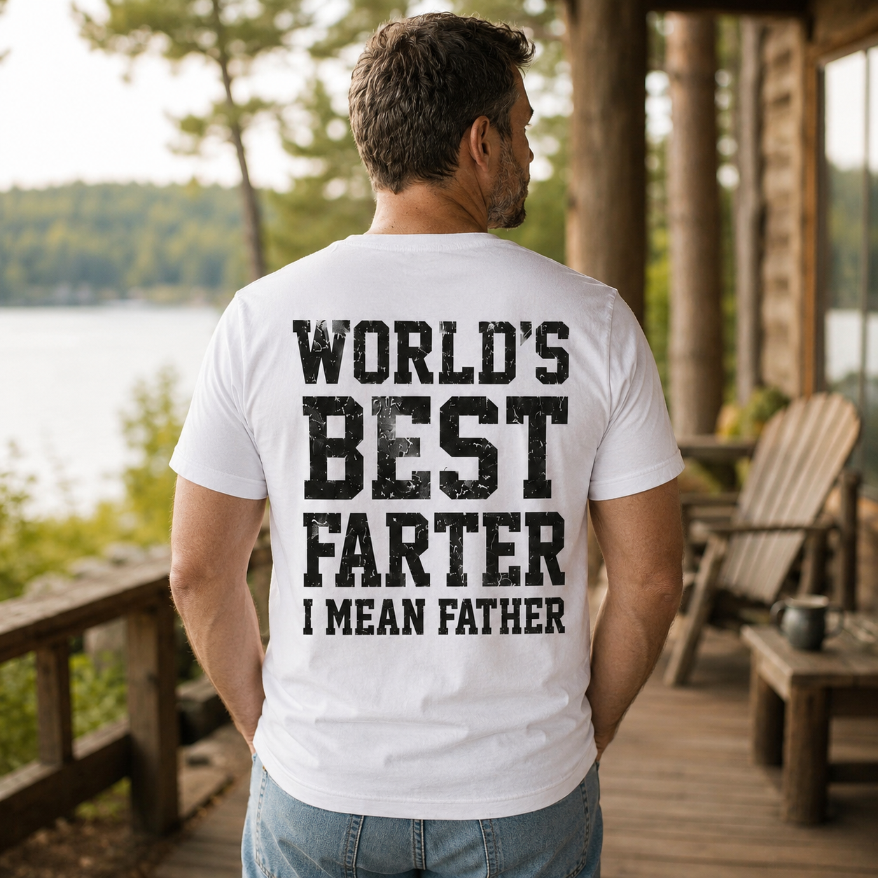 World's Best Farter I Mean Father Graphic Tee Funny Dad Shirt Gift For Fathers