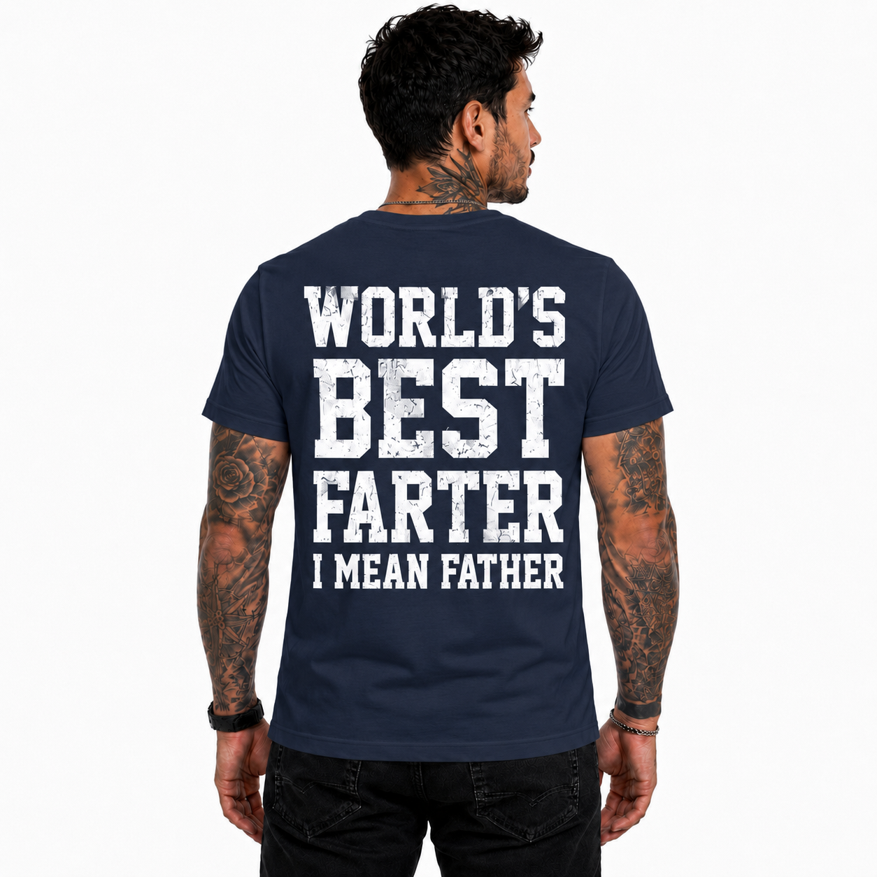 World's Best Farter I Mean Father Graphic Tee Funny Dad Shirt Gift For Fathers