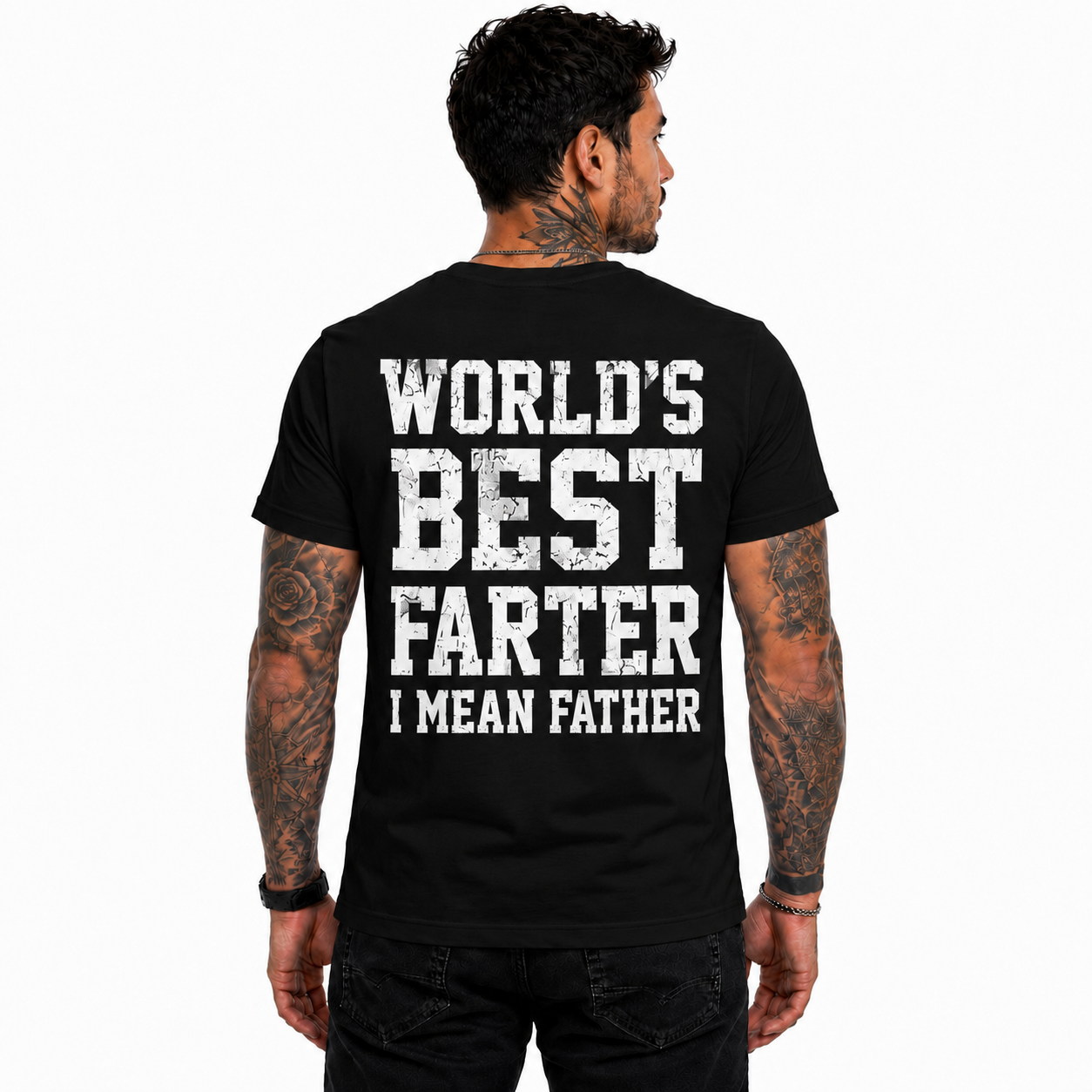 World's Best Farter I Mean Father Graphic Tee Funny Dad Shirt Gift For Fathers