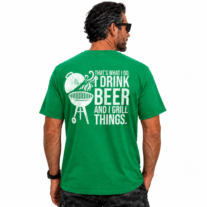 Thats What I Do I Drink Beer And I Grill Things Shirt Funny BBQ Graphic Tee Grilling Gift For Men