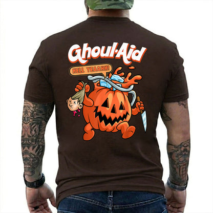 Cool Ghoul Aid Shirt Funny Pumpkin Halloween Graphic Tee Retro Horror Gif