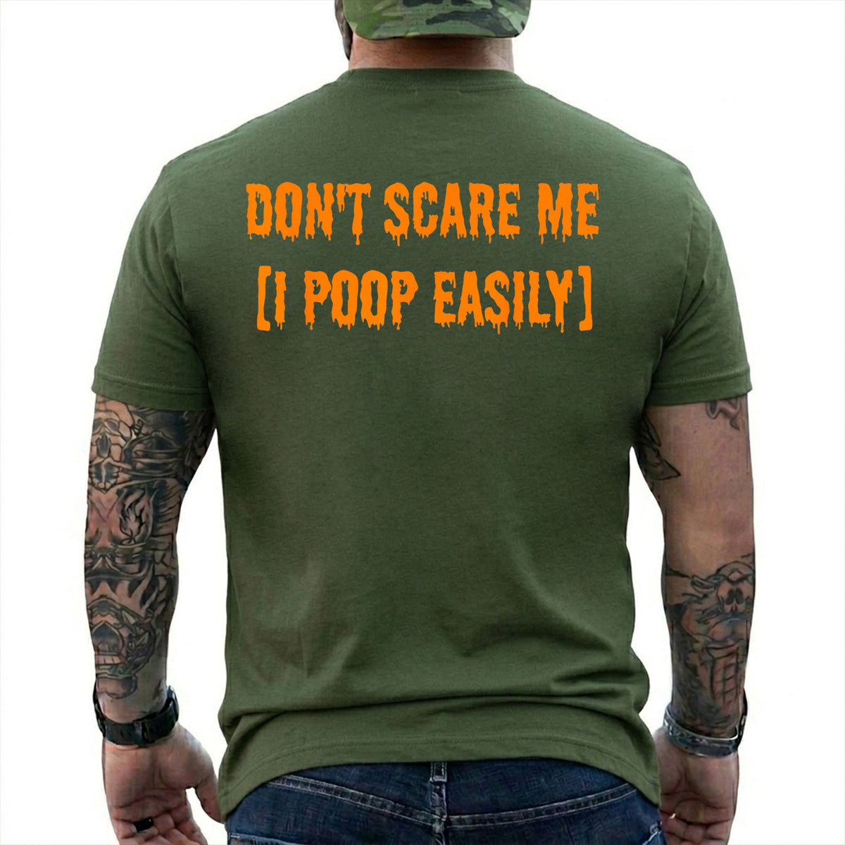 Dont Scare Me I Poop Easily Shirt Funny Halloween Graphic Tee Gag Gift For Adults