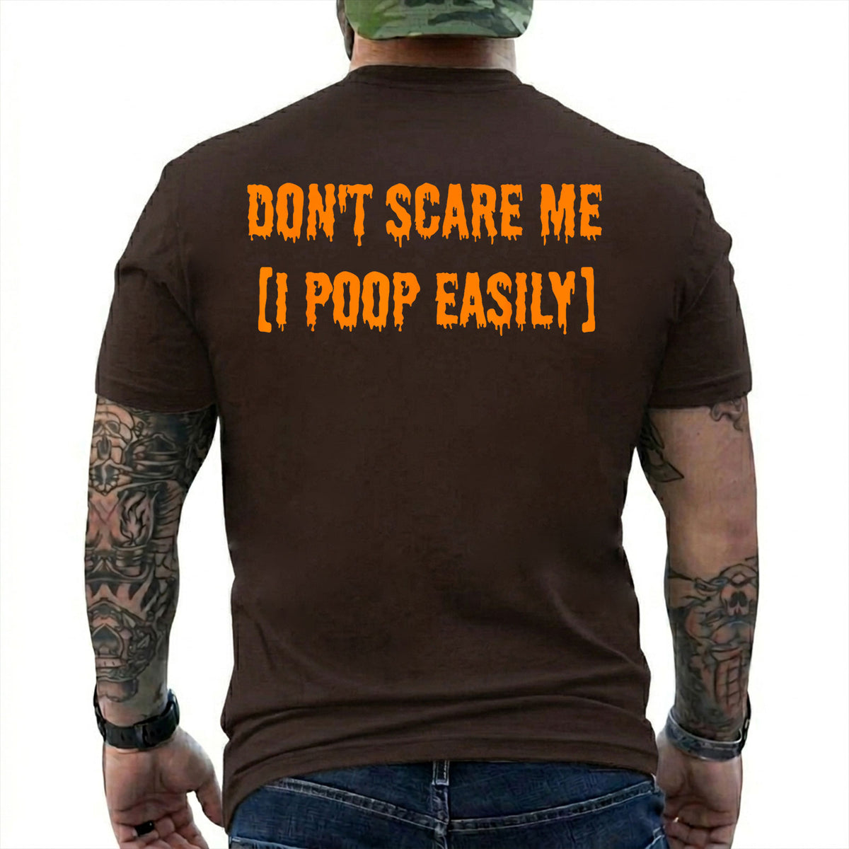 Dont Scare Me I Poop Easily Shirt Funny Halloween Graphic Tee Gag Gift For Adults