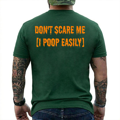 Dont Scare Me I Poop Easily Shirt Funny Halloween Graphic Tee Gag Gift For Adults