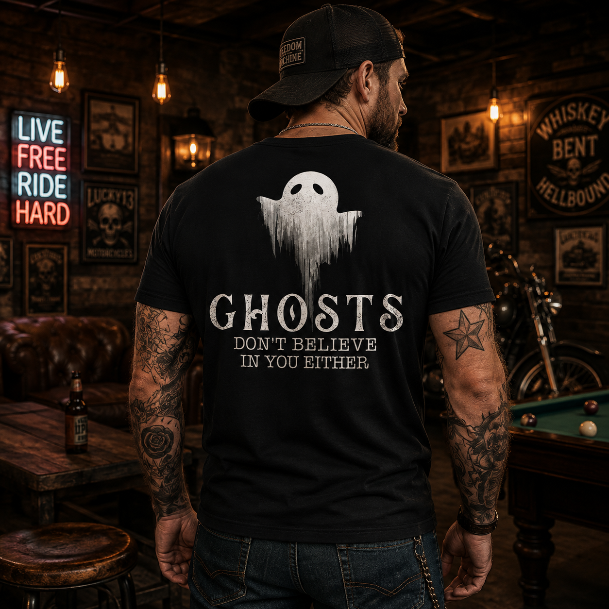 Ghosts Dont Believe In You Either Shirt Funny Paranormal Investigator Graphic Tee Halloween Gift