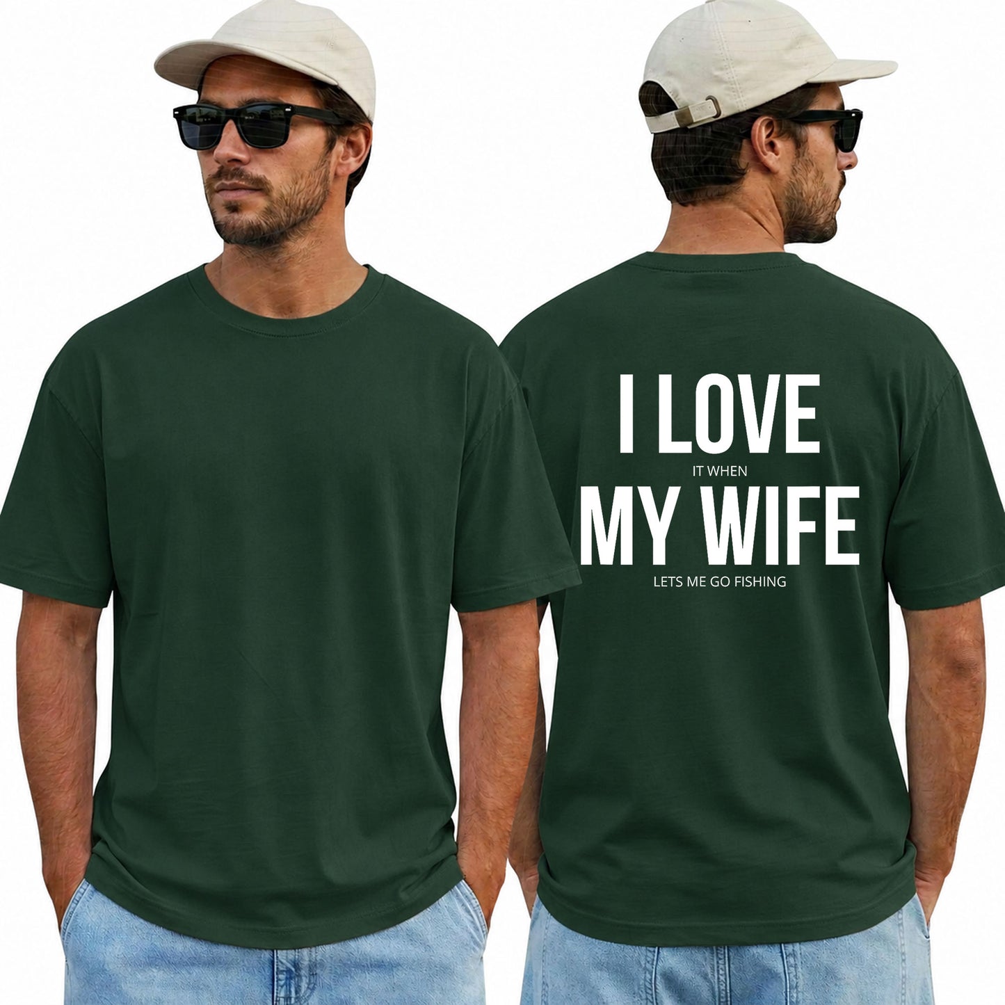 Funny I Love It When My Wife Lets Me Go Fishing Shirt Humor Graphic Tee Gift For Fishermen