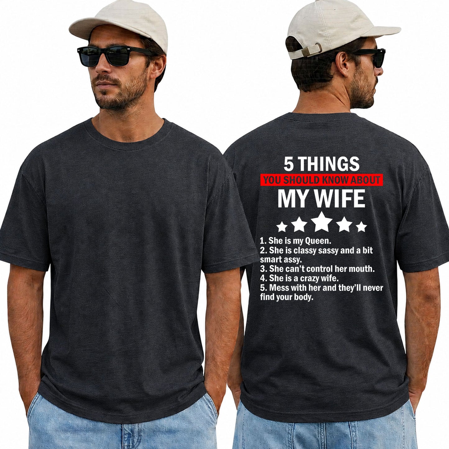 Funny Husband Shirt, My Wife Shirt, 5 Things You Should Know About My Wife Tee, Husband Gift, Funny Marriage T-Shirt, Gift for Him
