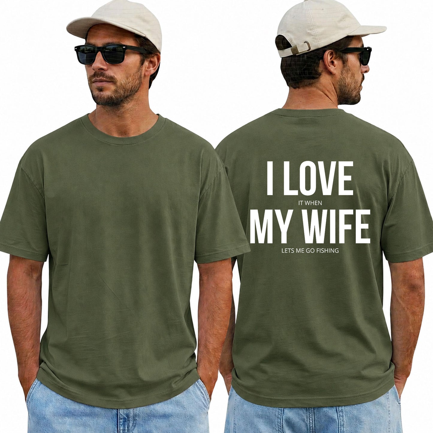 Funny I Love It When My Wife Lets Me Go Fishing Shirt Humor Graphic Tee Gift For Fishermen