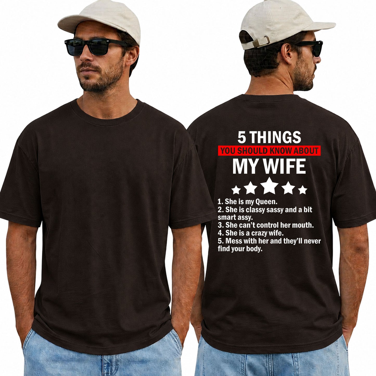Funny Husband Shirt, My Wife Shirt, 5 Things You Should Know About My Wife Tee, Husband Gift, Funny Marriage T-Shirt, Gift for Him