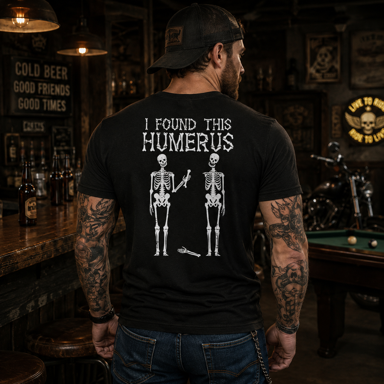I Found This Humerus Shirt Funny Skeleton Halloween Graphic Tee Pun Gift For Men Women