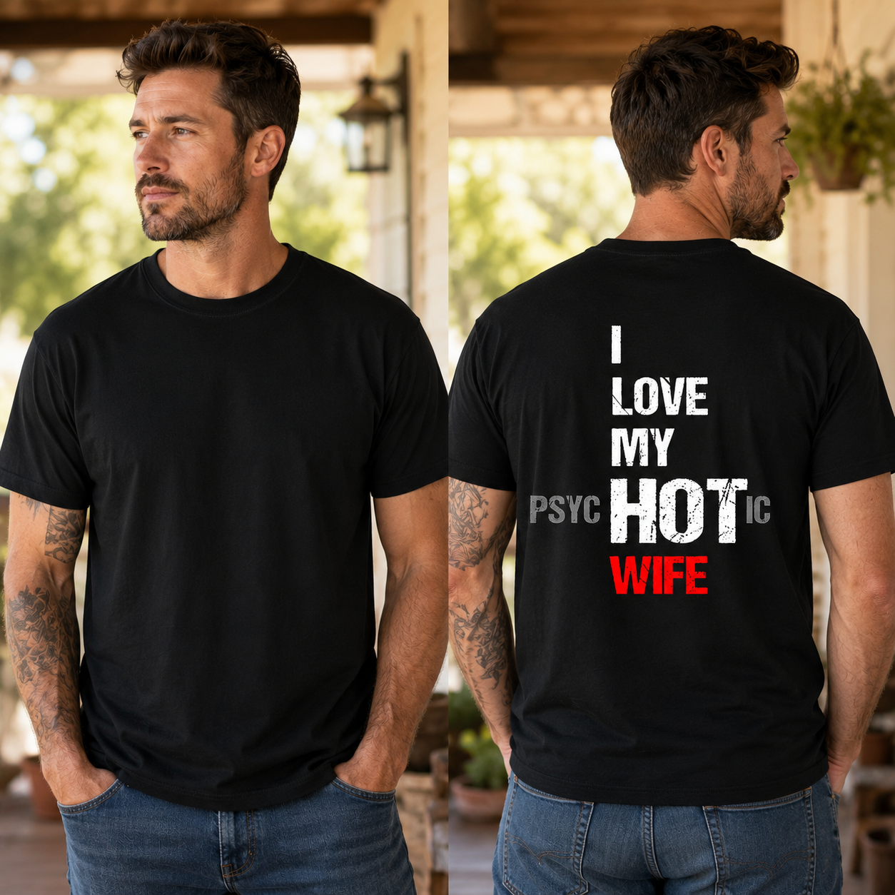 I Love My Psychotic Hot Wife Shirt Funny Husband Graphic Tee Marriage Gift For Men