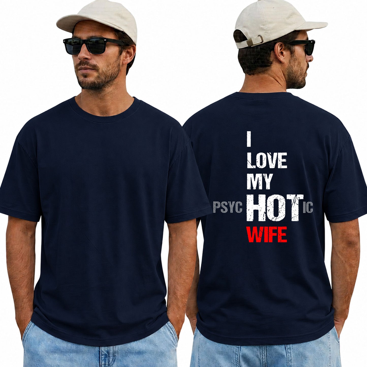 I Love My Psychotic Hot Wife Shirt Funny Husband Graphic Tee Marriage Gift For Men