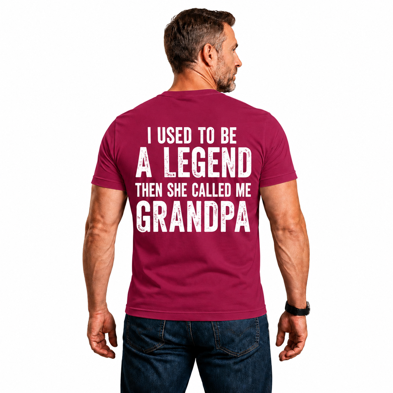 I Used To Be A Legend Then She Called Me Grandpa Shirt Funny Grandpa Graphic Tee Grandfather Gift For Men