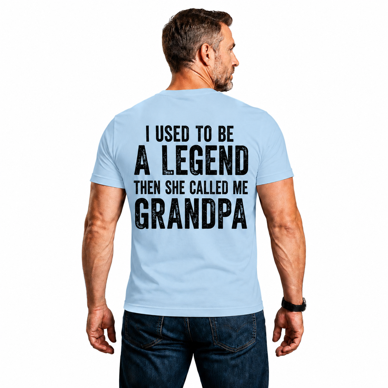 I Used To Be A Legend Then She Called Me Grandpa Shirt Funny Grandpa Graphic Tee Grandfather Gift For Men