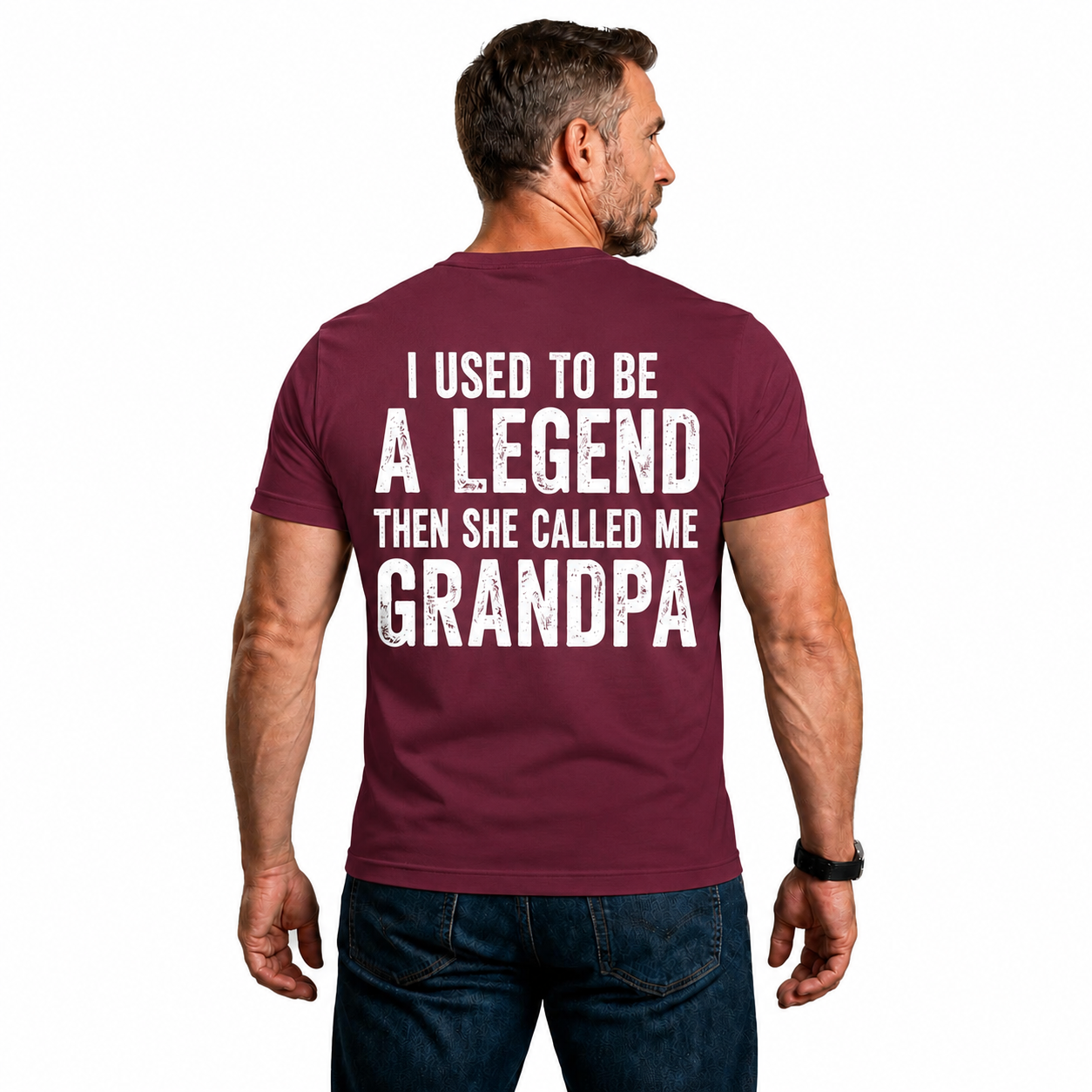 I Used To Be A Legend Then She Called Me Grandpa Shirt Funny Grandpa Graphic Tee Grandfather Gift For Men