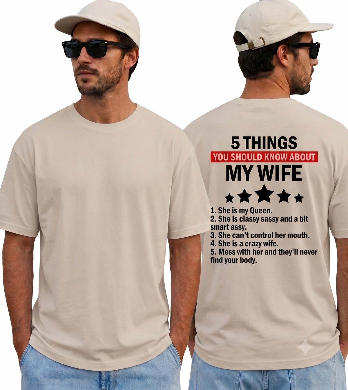 Funny Husband Shirt, My Wife Shirt, 5 Things You Should Know About My Wife Tee, Husband Gift, Funny Marriage T-Shirt, Gift for Him